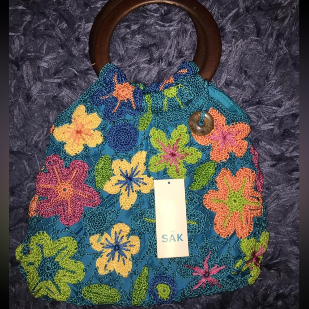 The Sak Colorful Floral Crochet Hobo Bag